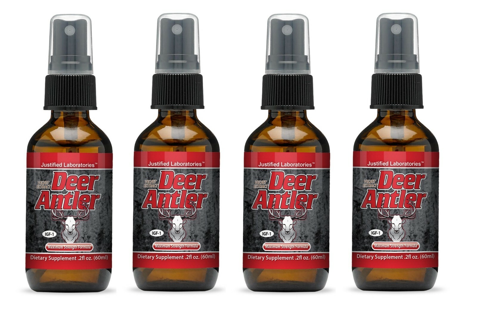 4 x Deer Antler Spray Velvet Horn Extract