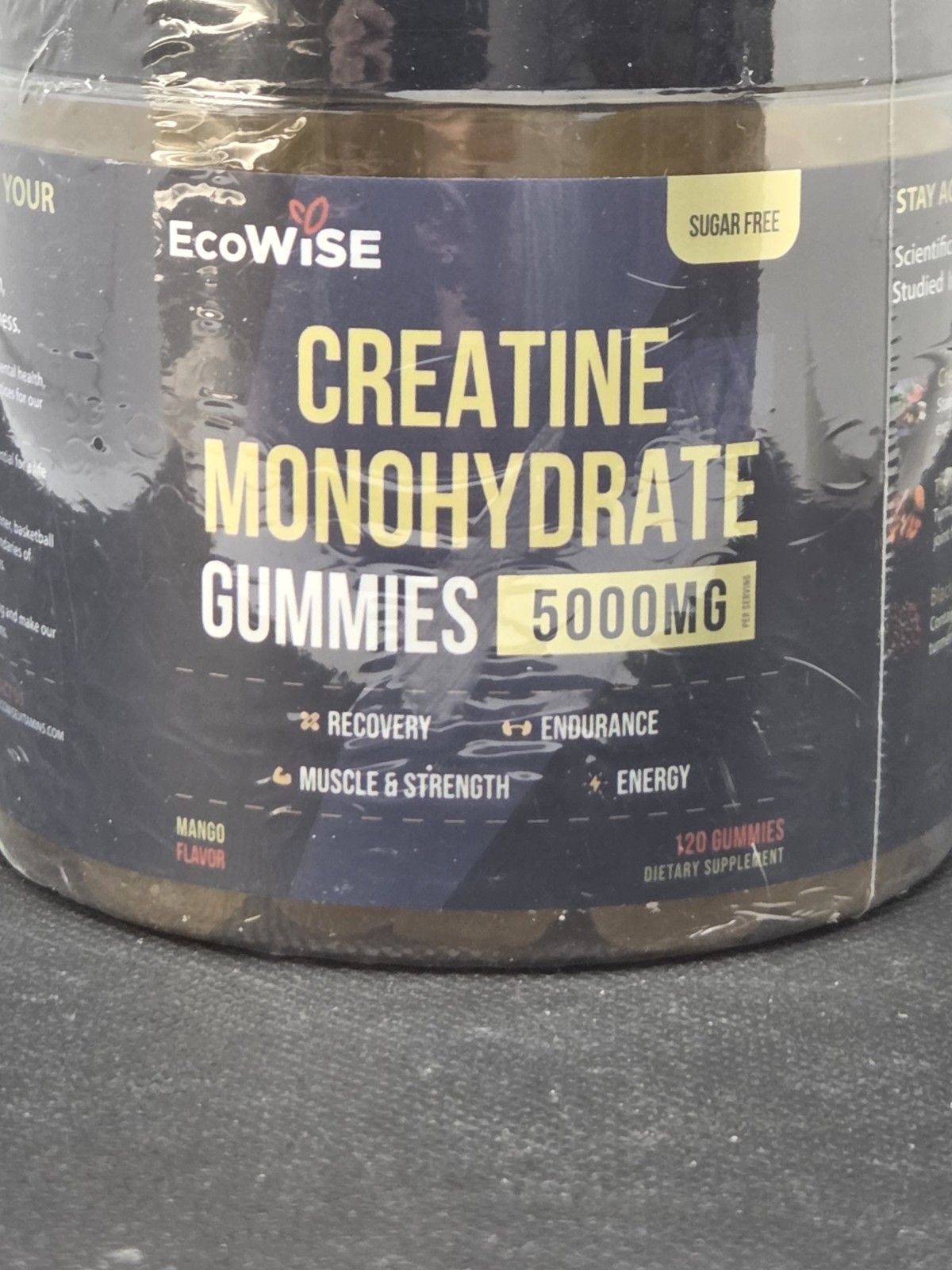 EcoWise Wellness Creatine Monohydrate 5g Mango Chewables 120ct
