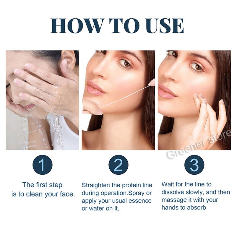 100Pcs Facial Collagen Thread Lift Protein Peptide Line Carving Radar Skin Care