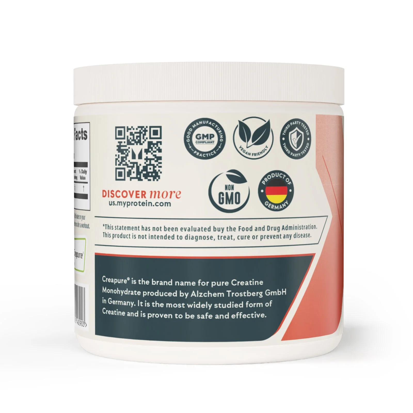 Creapure® Creatine Monohydrate Powder, Strength & Power Support, 0.55 Lb (50 Ser