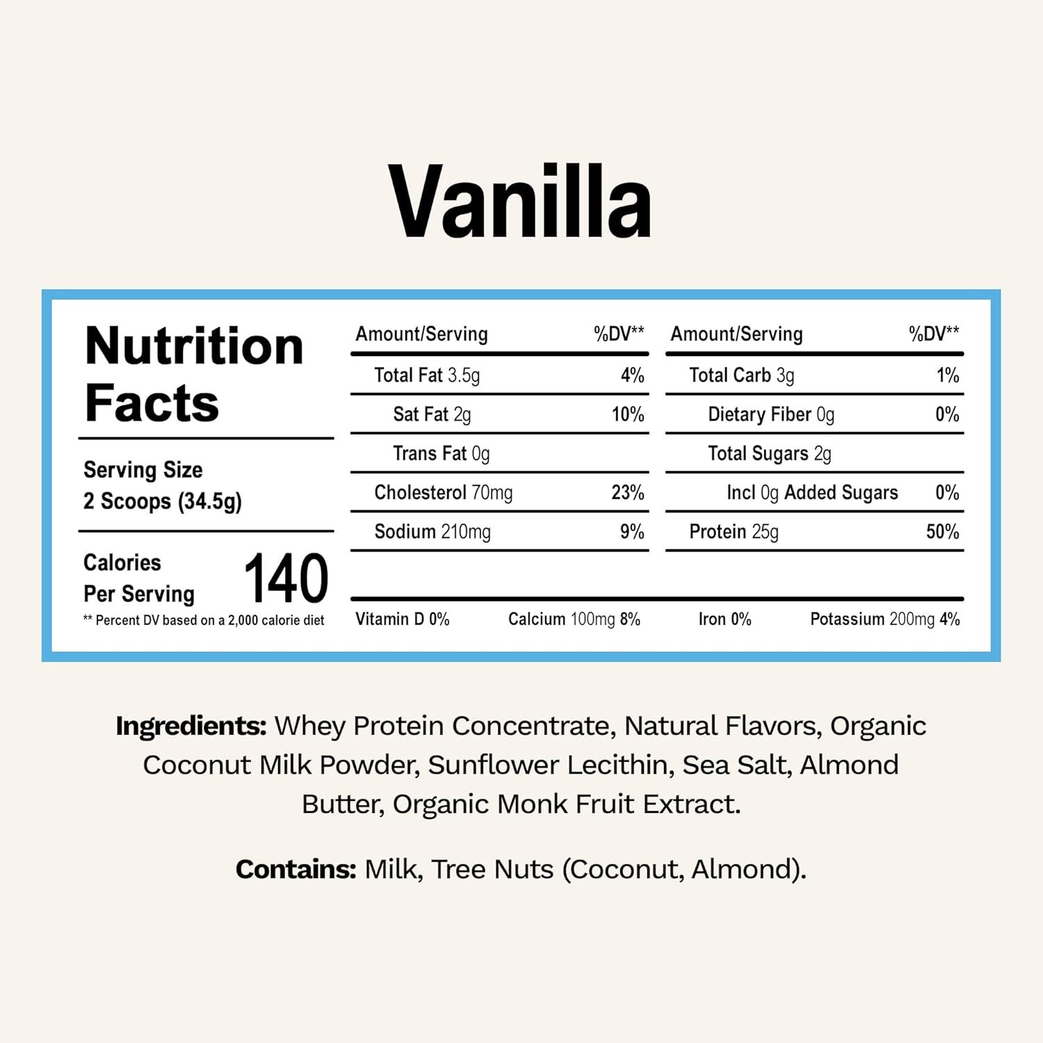 Rise Grass-Fed Whey Protein Powder – Vanilla | 25g Protein No Artificial Flavors