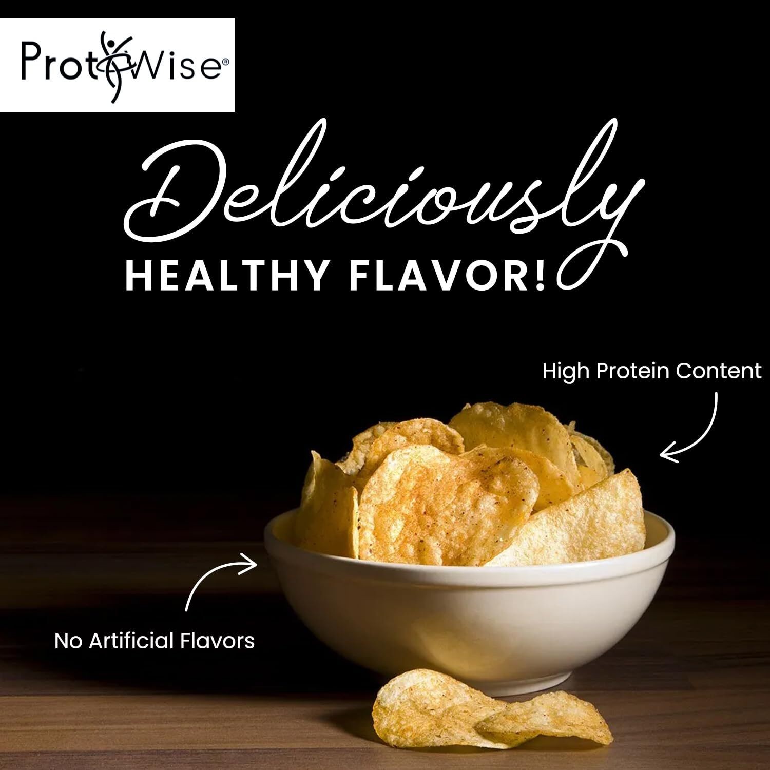 ProtiWise Dill Pickle Protein Chips | Healthy Snack | Low Carb Keto 7 Bags