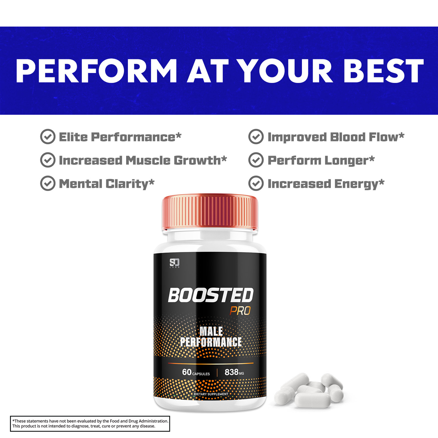 (5 Pack) Boosted Pro Male Performance Capsules, Boosted Pro Men (300 Capsules)