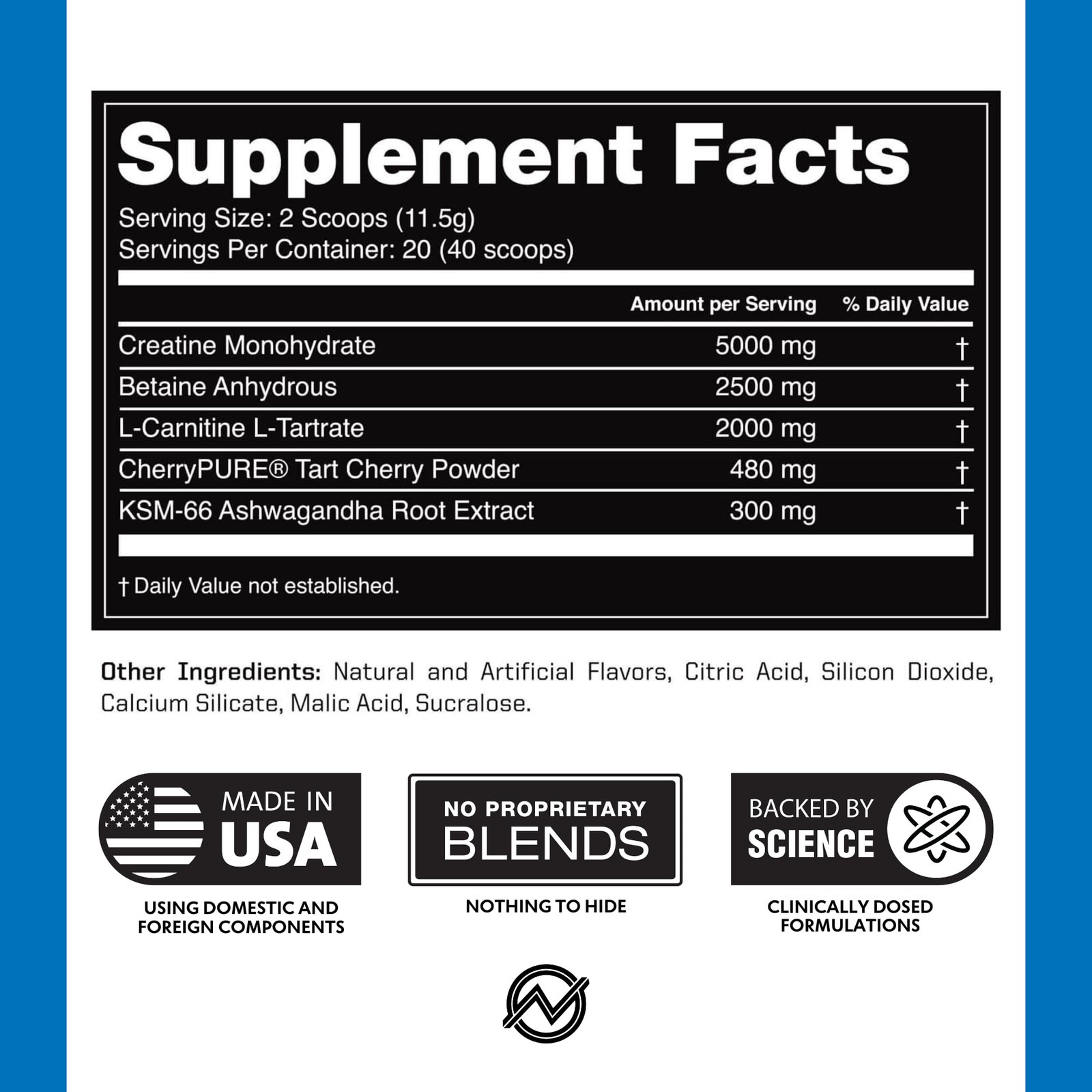 Outwork Nutrition Post Workout Recovery Powder – Creatine Monohydrate, KSM-66…