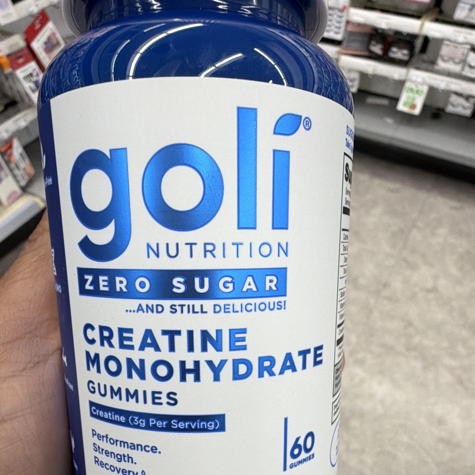 Goli Nutrition Zero Sugar Creatine Monohydrate Gummies, 60 Count