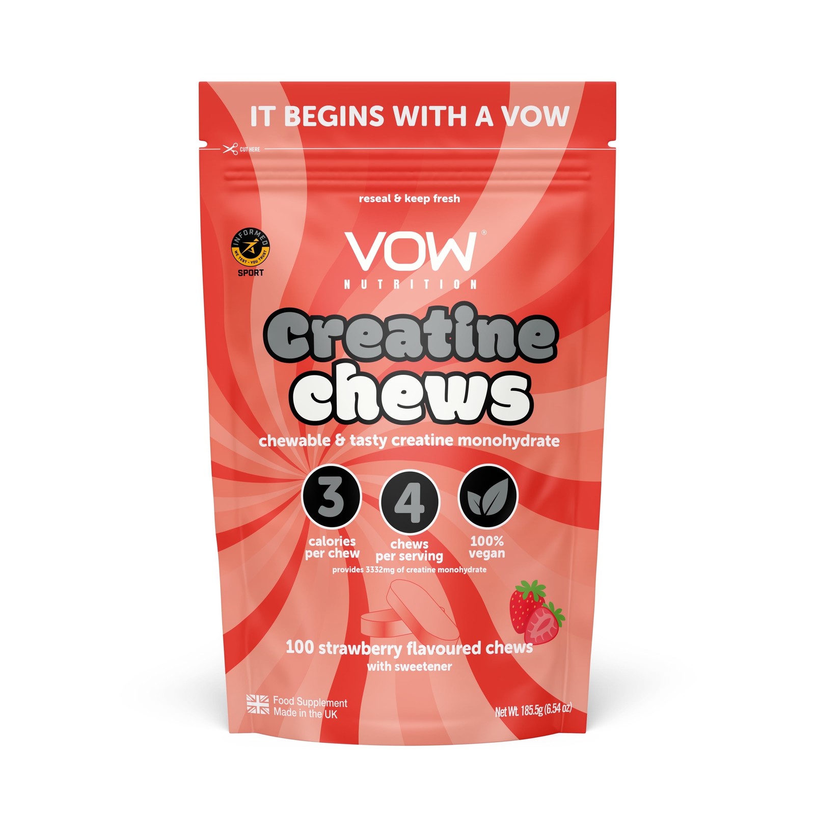 Creatine Chews, Apple, Mango and Lime, 100 Count