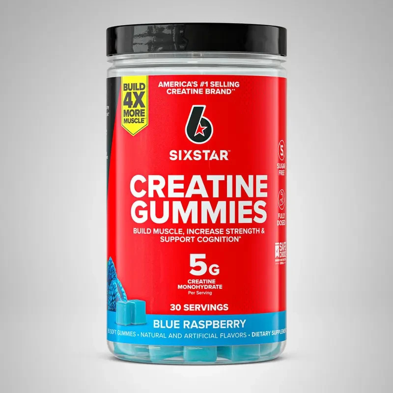 Creatine Gummies Blue Raspberry Muscle & Performance Supplement 5g 30 Servings