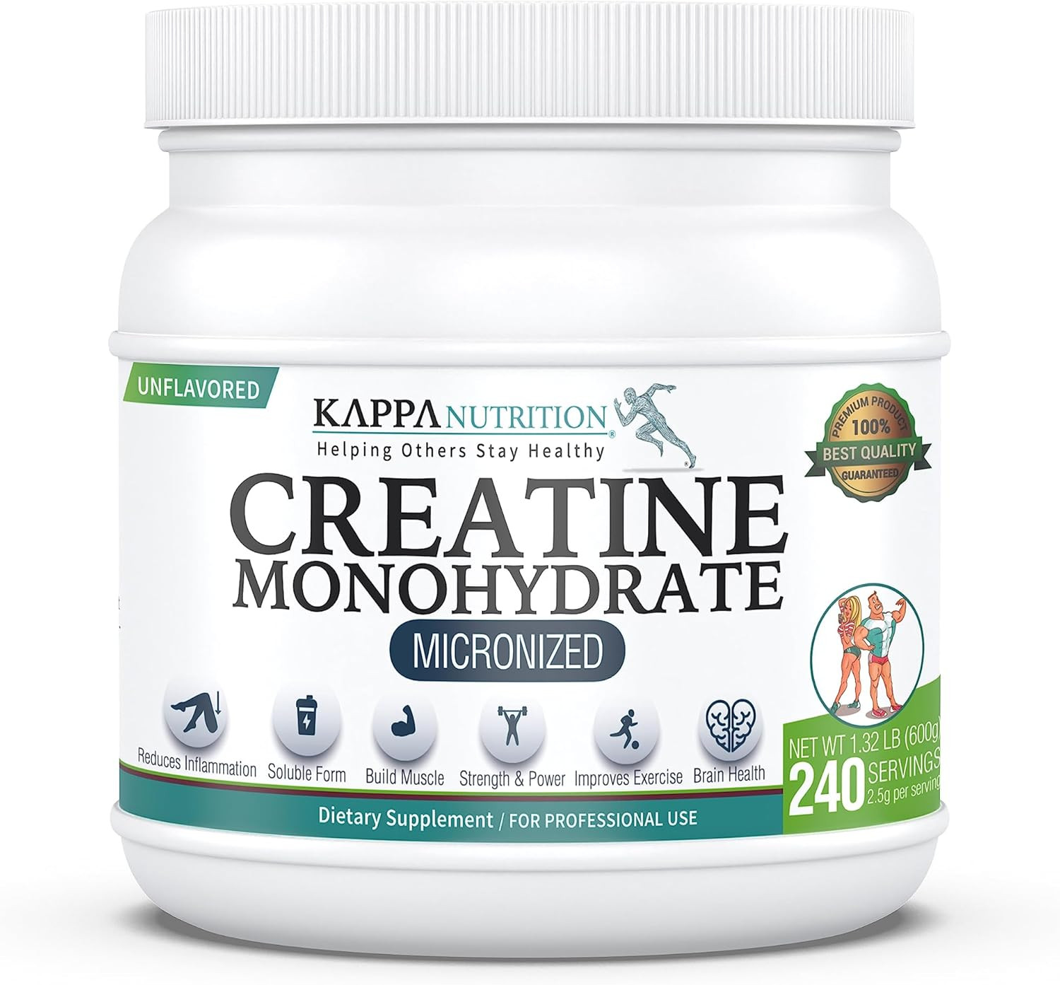 Creatine Monohydrate Powder, Pure Amino Acid Formula, Supports Muscle Strength,