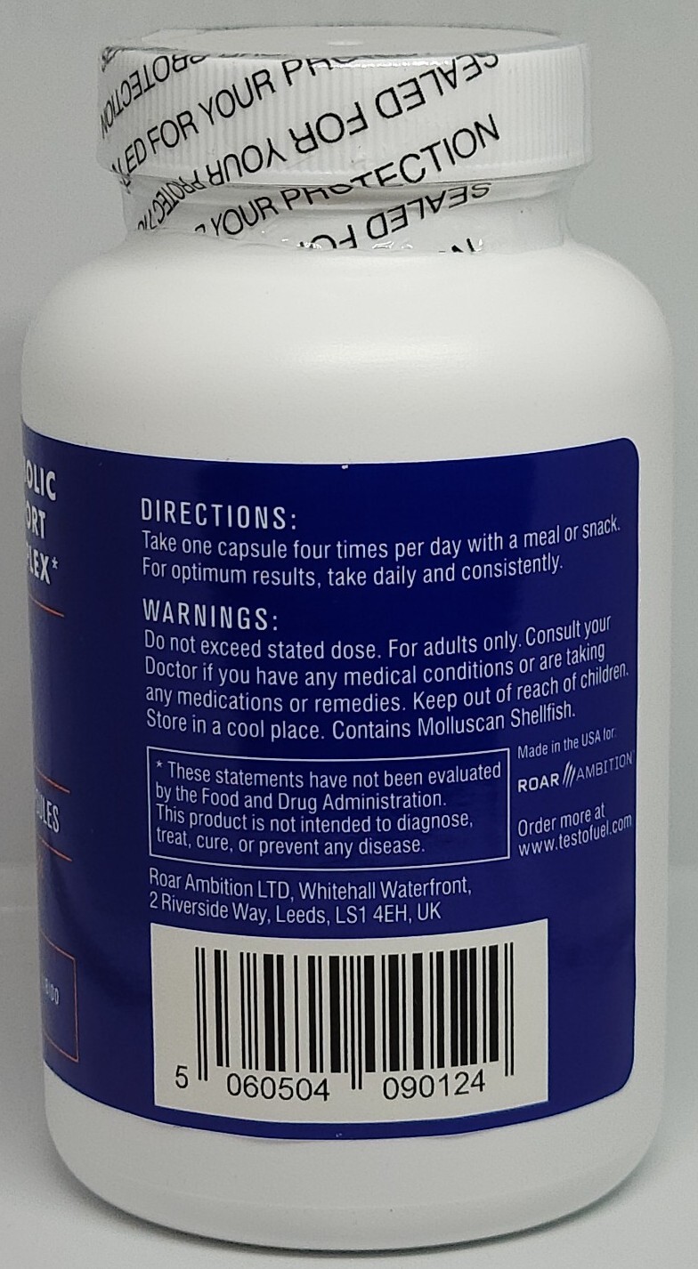 Testo Fuel Natural Testosterone Booster 120 Capsules New Sealed Best By 04/2026