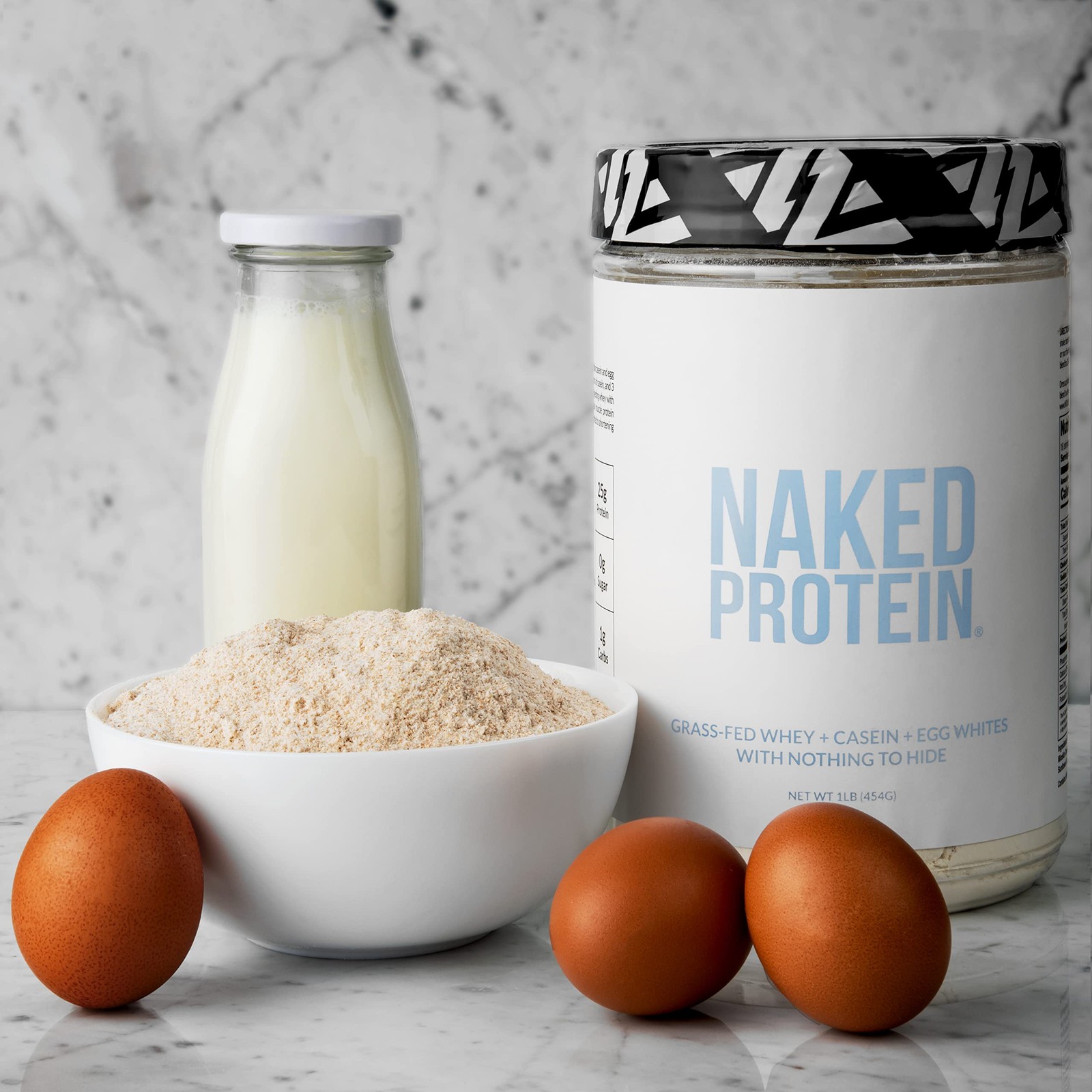 Naked Protein Powder Blend – Whey Casein And Egg Protein Only 4 Ingredients