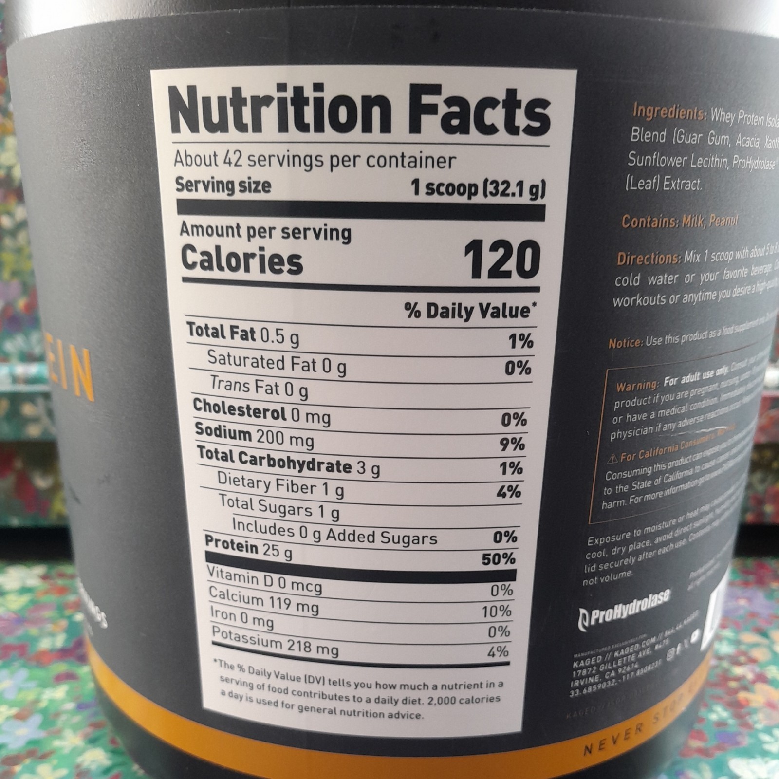 KAGED Whey Protein Isolate, Chocolate PEANUT BUTTER 3 lb (1.36 kg)