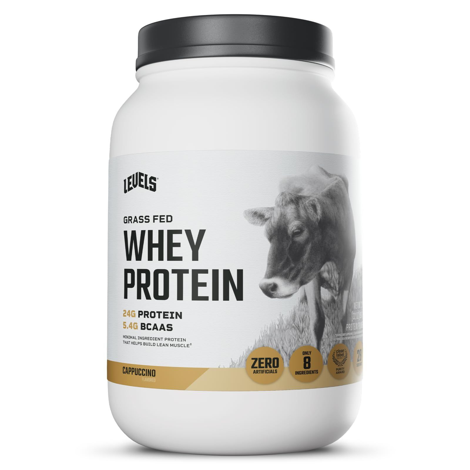 Levels Grass Fed Whey Protein Powder, No Artificials, 24G 2 Pound (Pack of 1)
