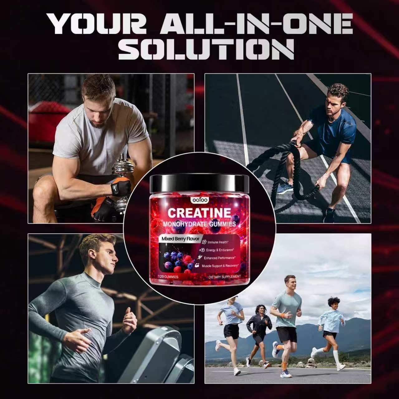 Creatine Monohydrate Gummies for Men & Women, Sugar Free, Vegan, (120 Gummies)