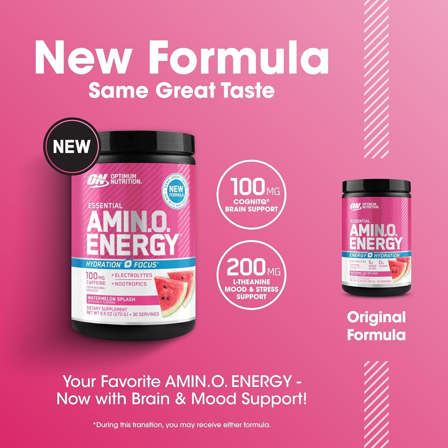 Sugar-Free Amino Energy Drink Mix with Electrolytes – 30 Servings Watermelon