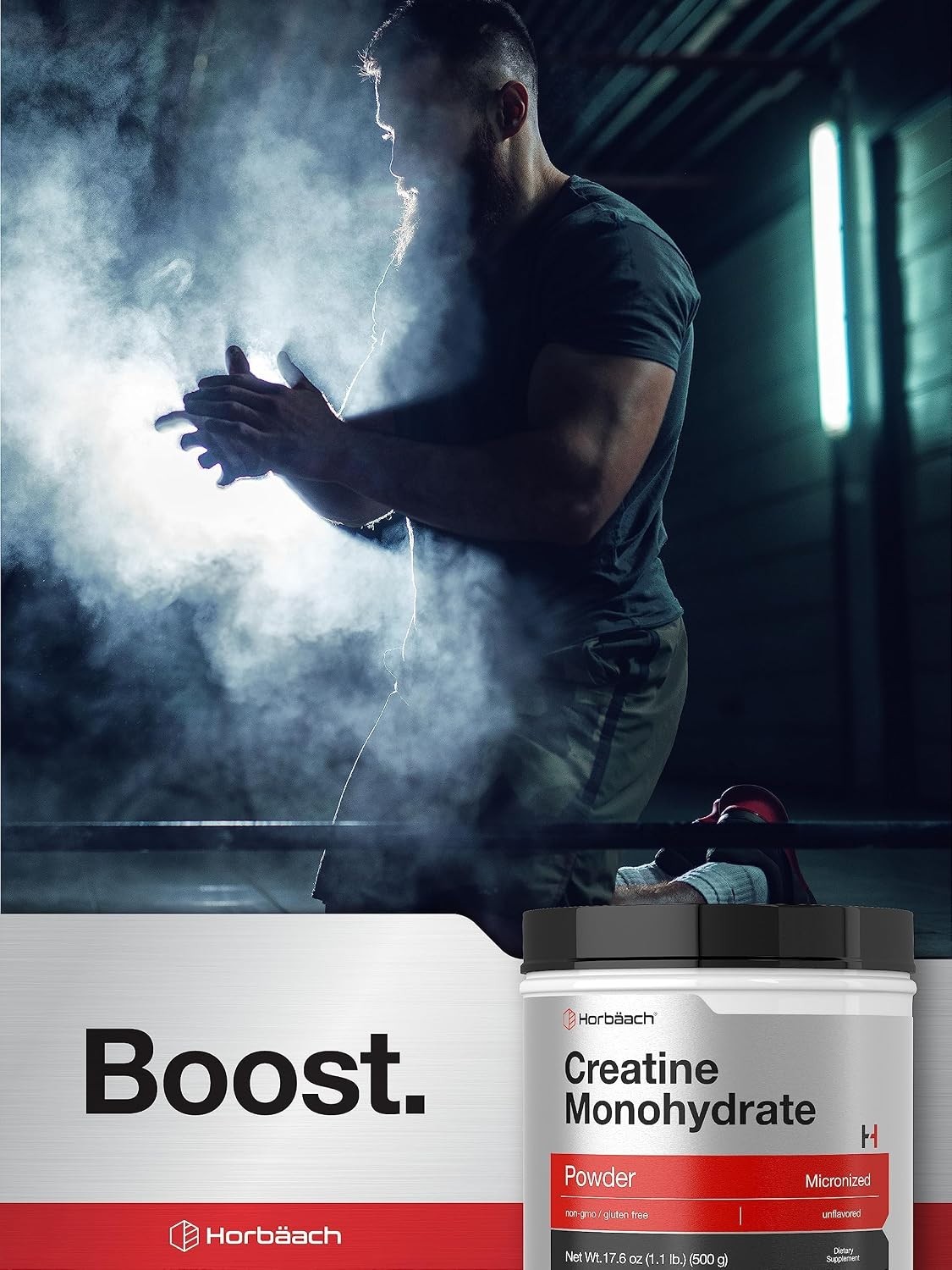 Horbäach Creatine Monohydrate Powder 1.1lb 17.6 oz Micronized Unflavored