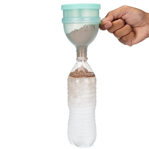 [4 Pack Funnels for Filling Water Bottles with Protein Powder, 3 Compartment