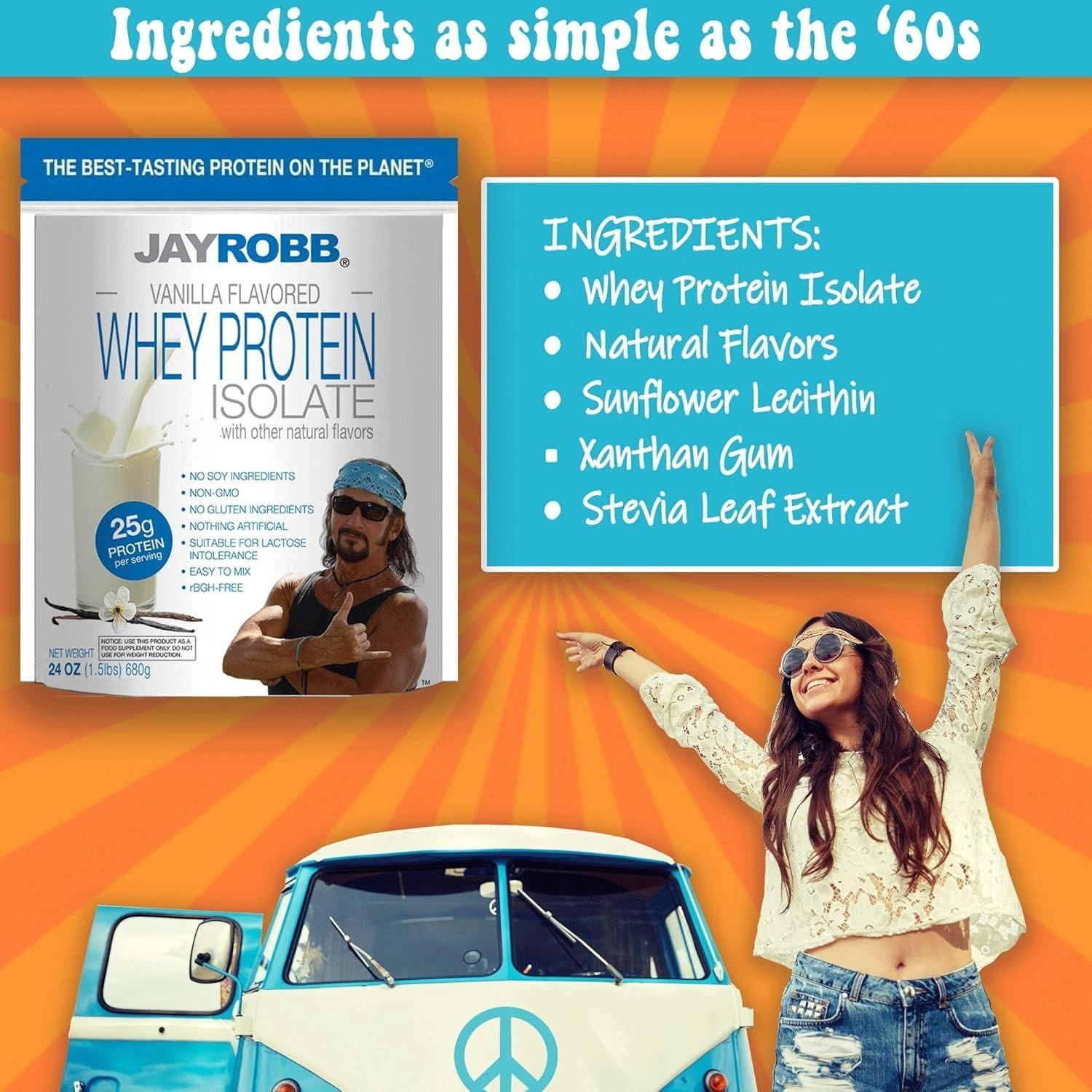 Jay Robb Whey Protein Isolate Vanilla 24 oz