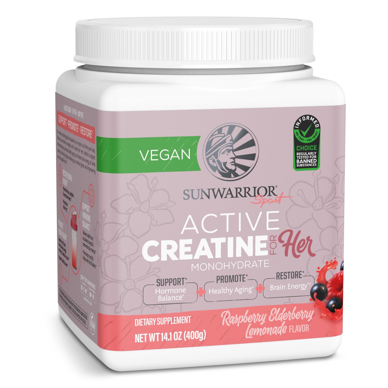 Raspberry Elderflower Active Creatine Monohydrate for Her, 14.1 OZ