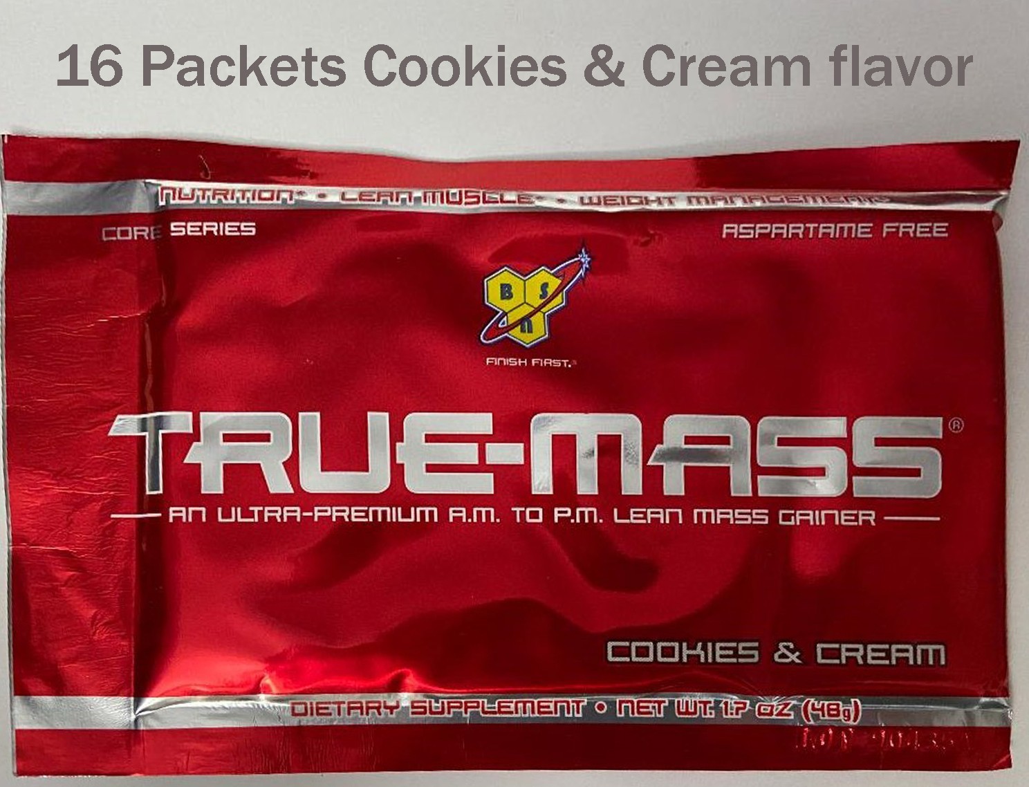 BSN True-Mass, Ultra Premium Protein/Carb Matrix, C. & Cream flavor ,16 Packets