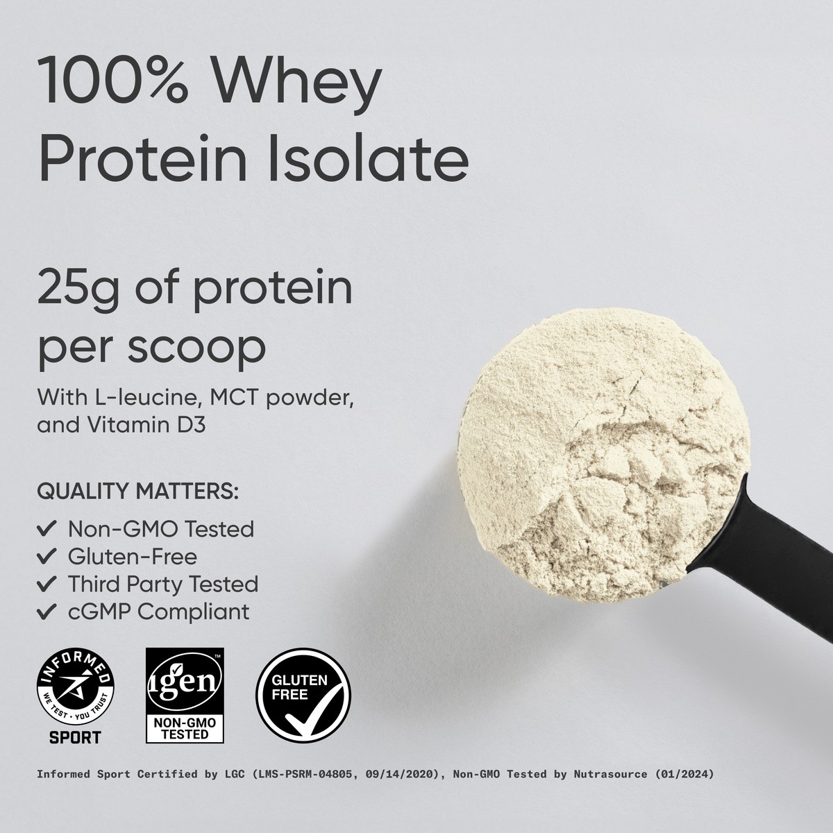 Whey Protein Isolate Sports Nutrition 2lb Bag Creamy Vanilla Powder 26 Servings