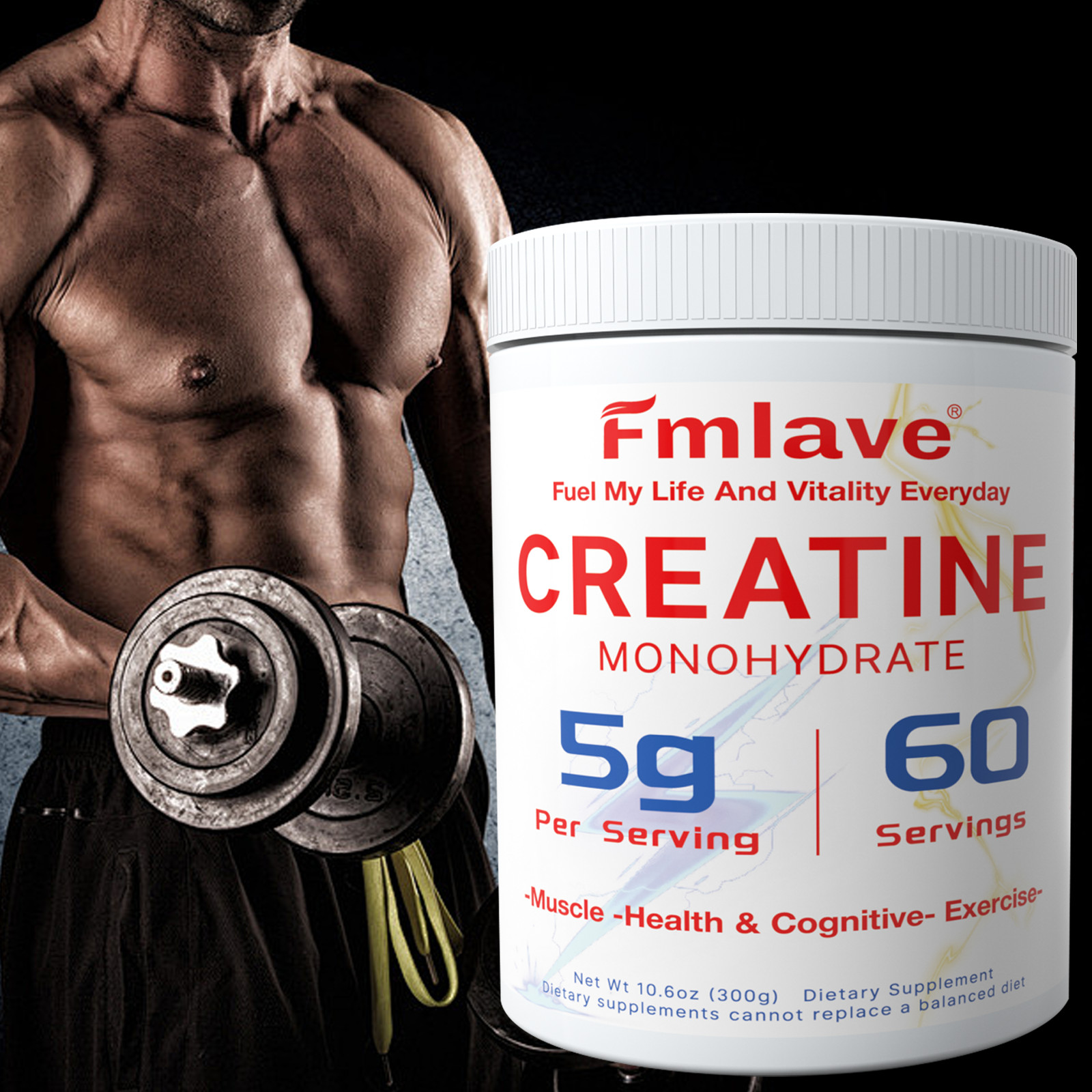 Micronized Creatine Monohydrate Powder 600g, 120 Servings, Unflavored Creatine