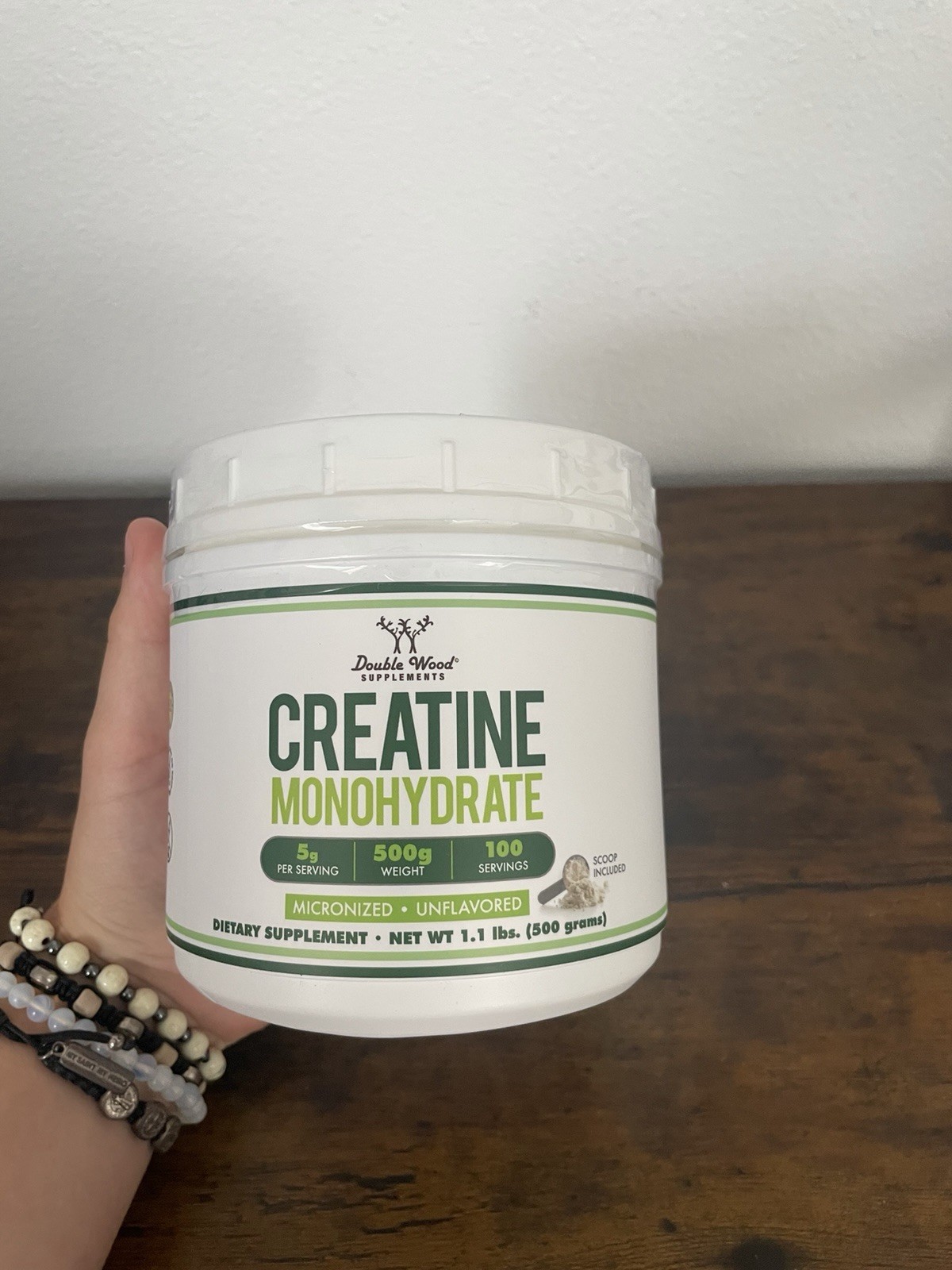 Double Wood Creatine Monohydrate 5g per serving 100 servings 1.1 LBS