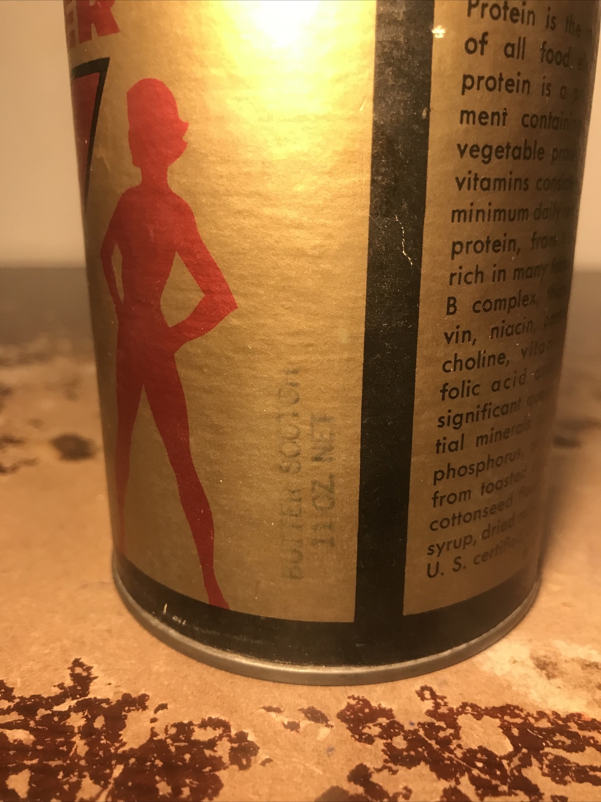 Vintage Protein Powder Container 11 Oz Super 60 Protein