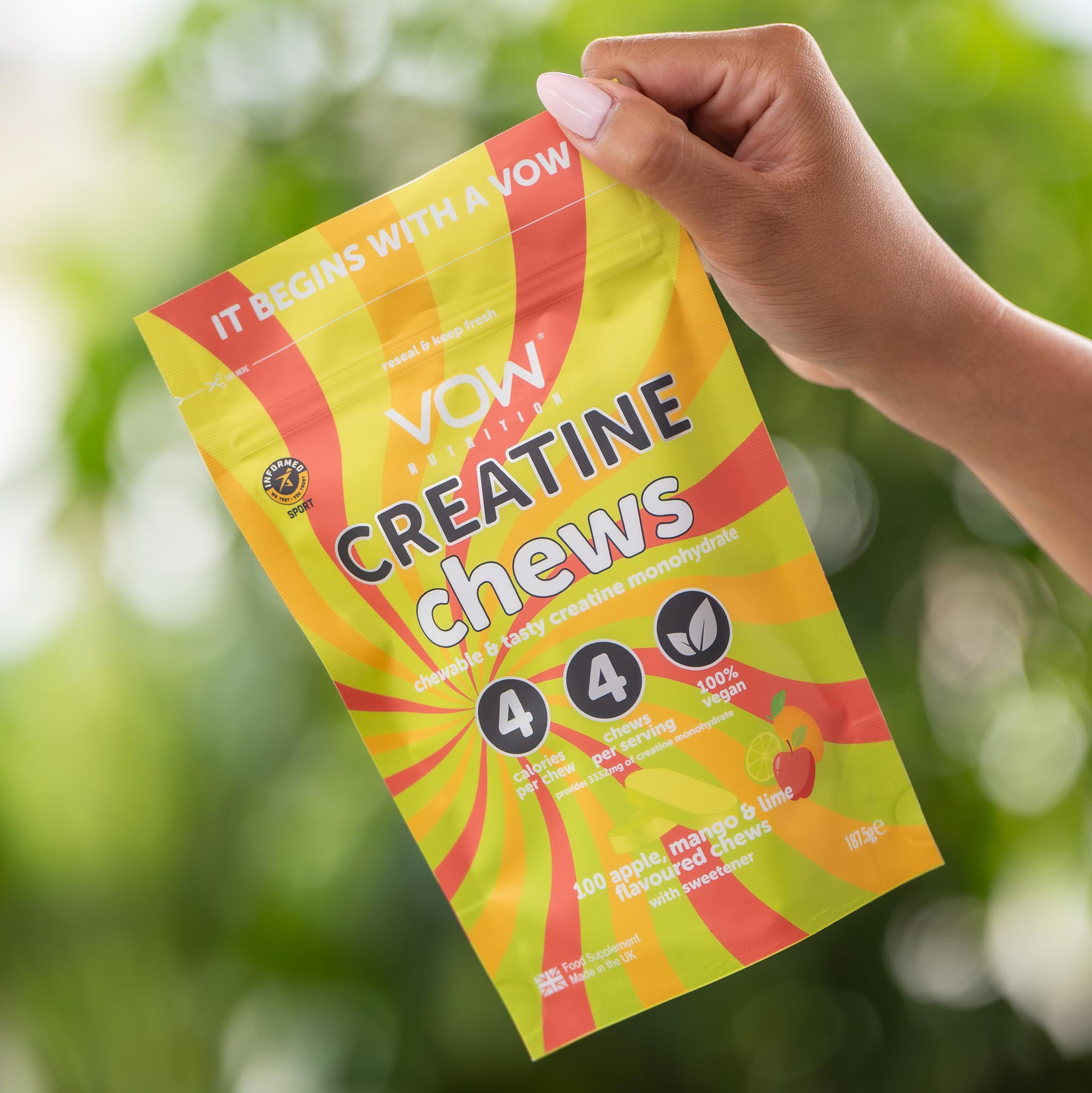 Creatine Chews, Apple, Mango and Lime, 100 Count