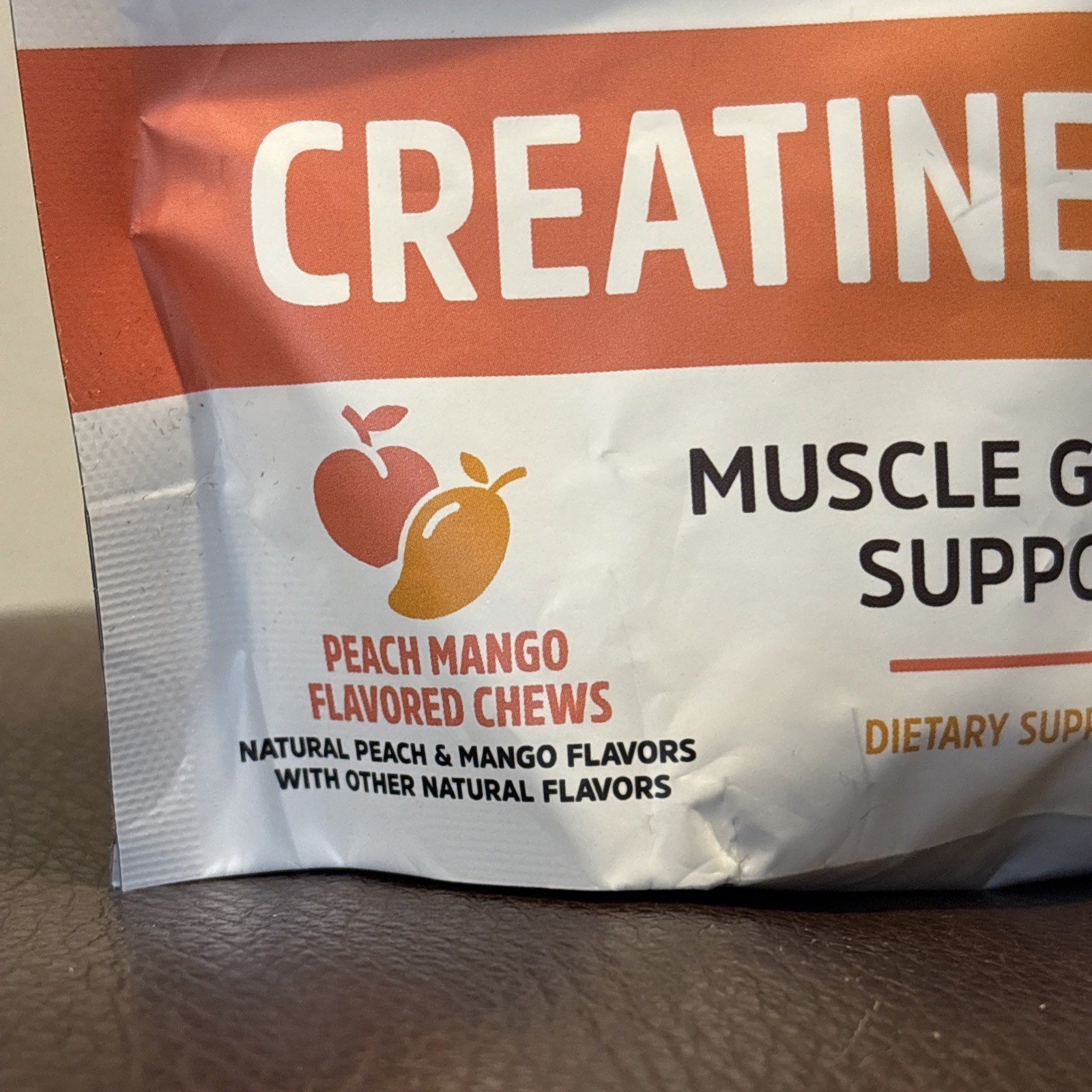 Zhou, Creatine Chews, Muscle Growth Support, Peach Mango, 60 Chews, EXP 12/2026