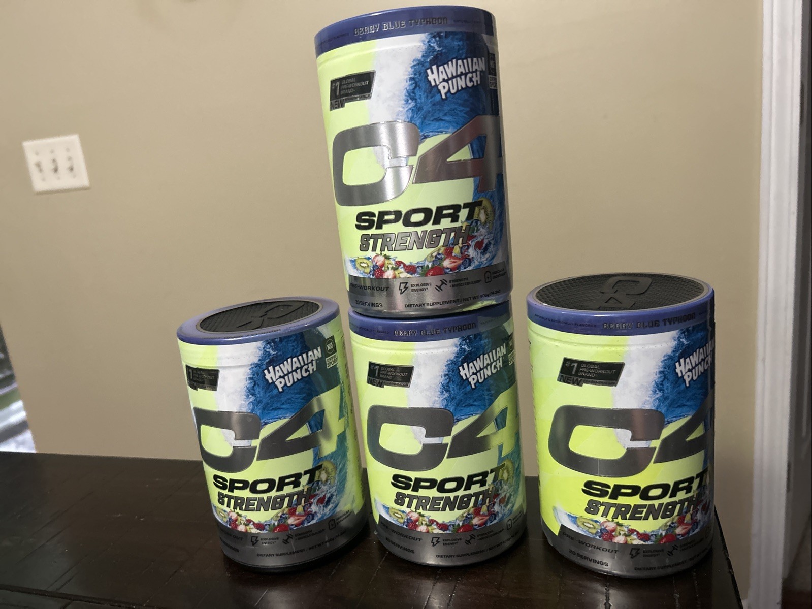 4 X Cellucor C4 Sport Strength Pre Workout Powder, Hawaiian Punch NEW SEALED