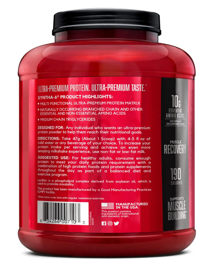 BSN Syntha-6 Protein Powder Vanilla 5LB 48Sv Whey Casein Blend