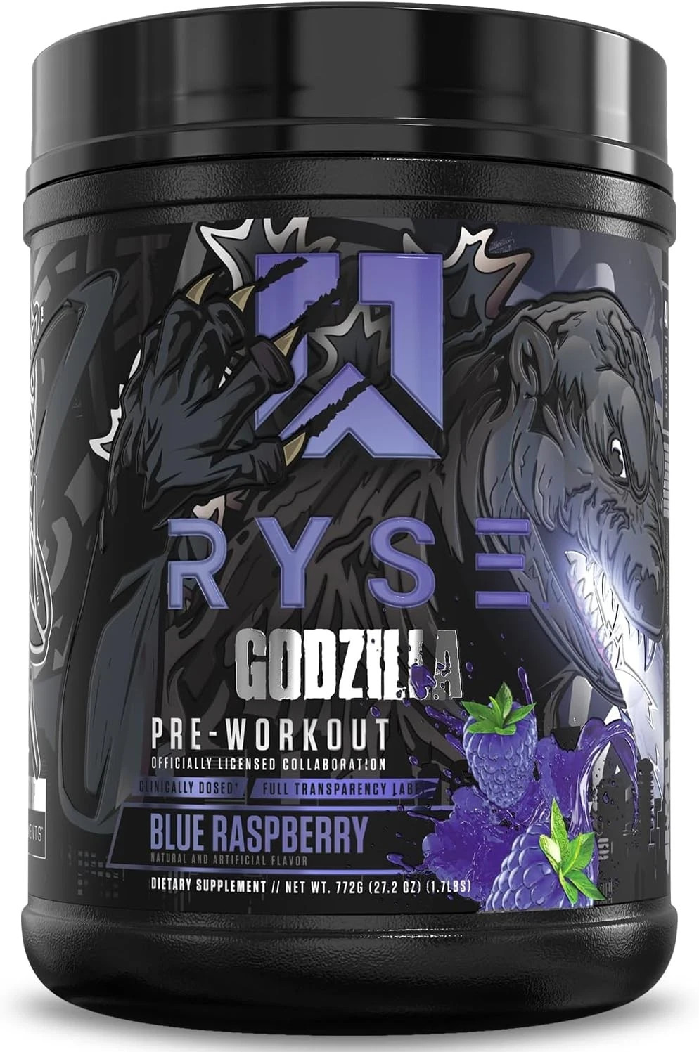 RYSE Godzilla Pre-Workout, Blue Raspberry 772g