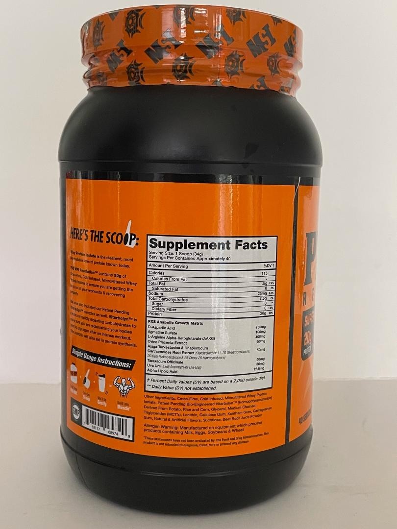 PXS WPI REV.Testosterone booster Whey Protein Isolate Fruit Punch flavor 40 Serv