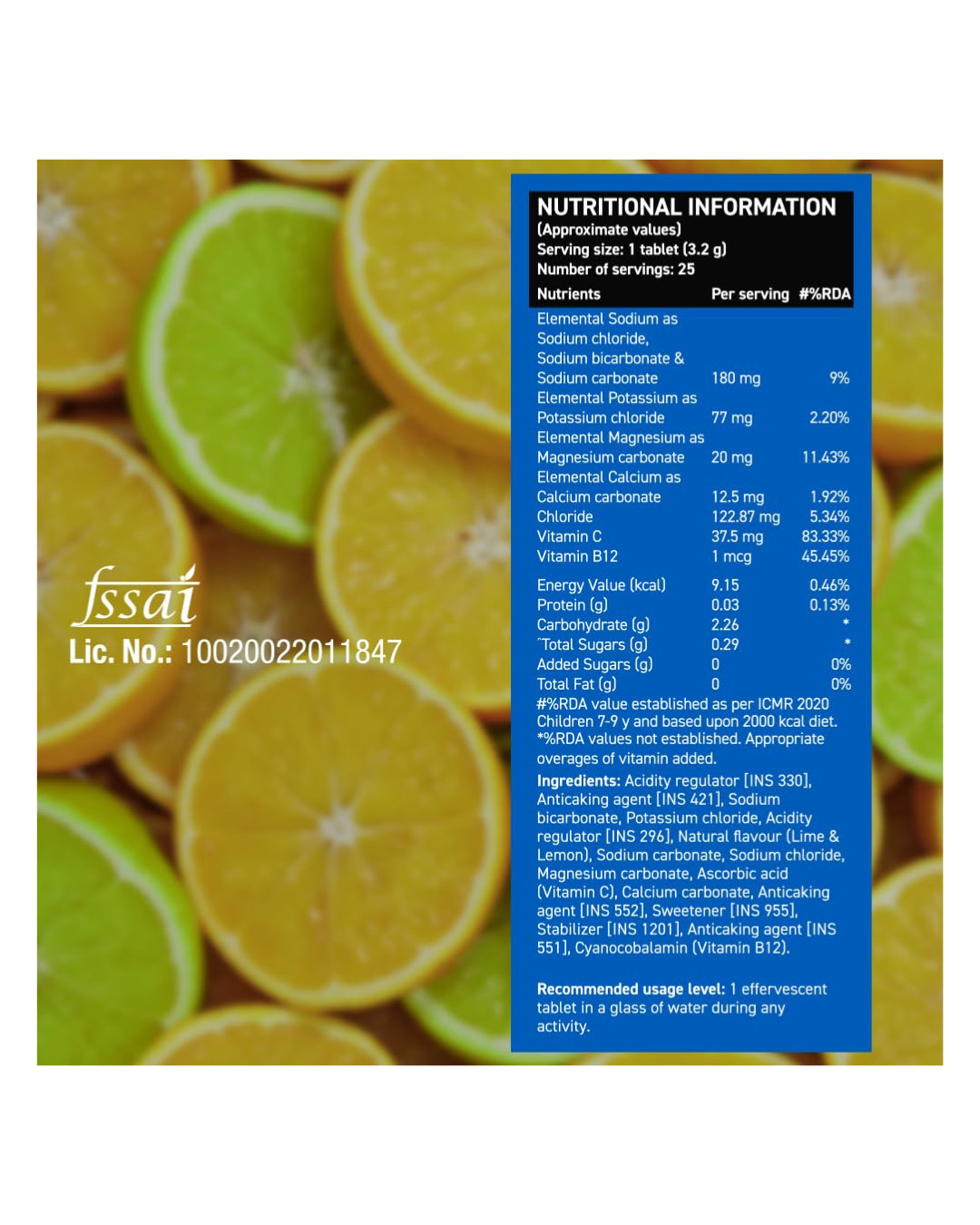Fast&Up Reload Zero – Zero Sugar Instant Energy & Hydration Drink – Lime Lemon
