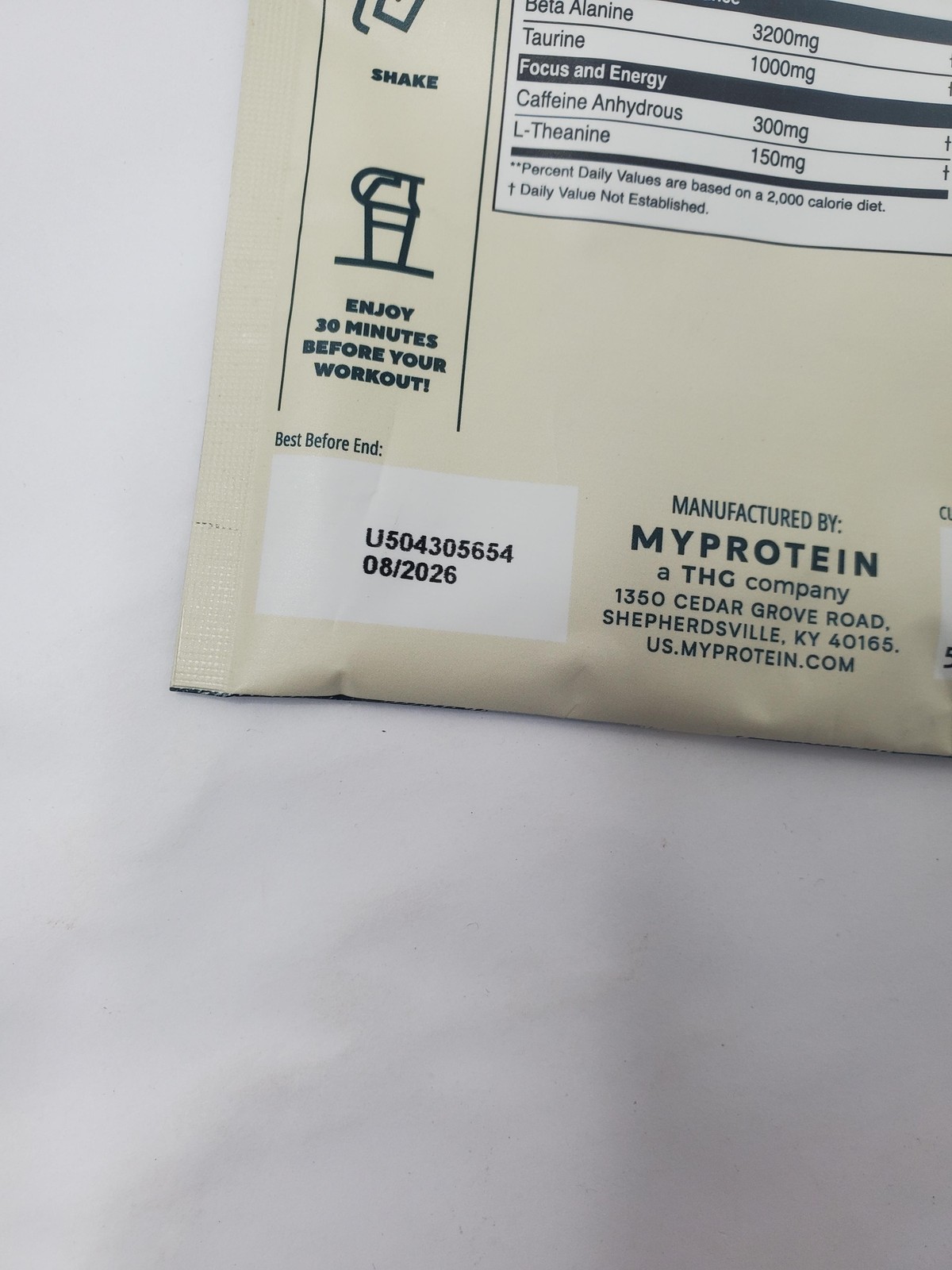 10pk Myprotein Origin Pre-Workout Strawberry 0.5 Oz Sachets 300mg exp 8/26
