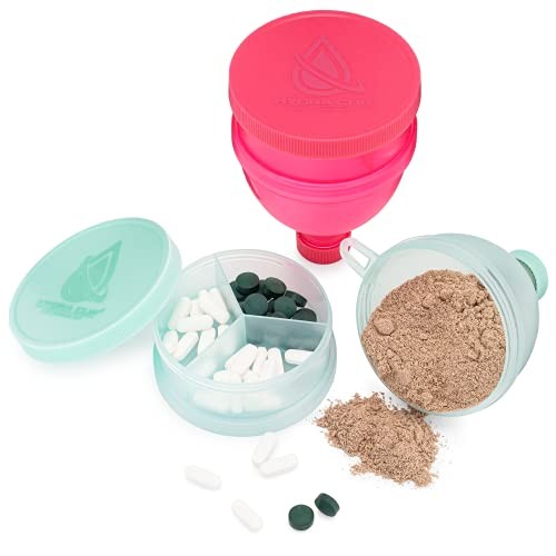 [4 Pack Funnels for Filling Water Bottles with Protein Powder, 3 Compartment