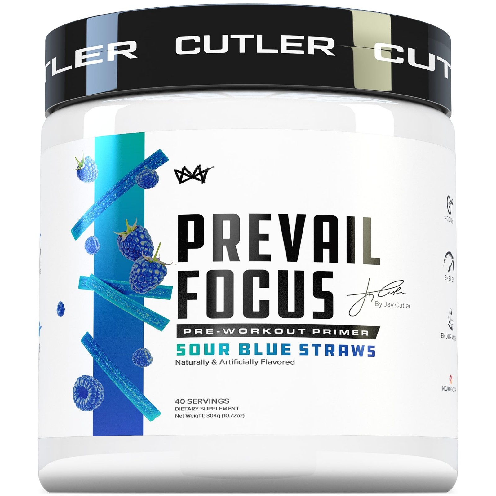 Nootropic Pre-Workout Powder – Sour Blue Razz, 40 Scoops | Energy, Focus, L-Citr