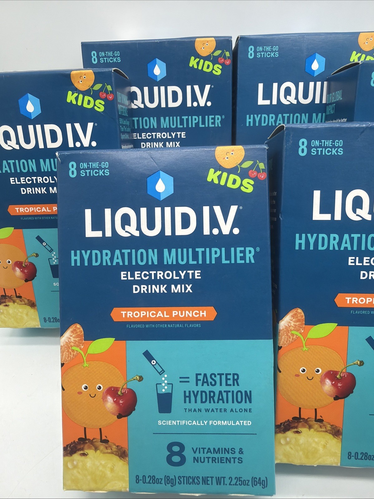 (6) Liquid I.V. Hydration Multiplier Electrolyte Drink Mix Kid Tropical Punch 48
