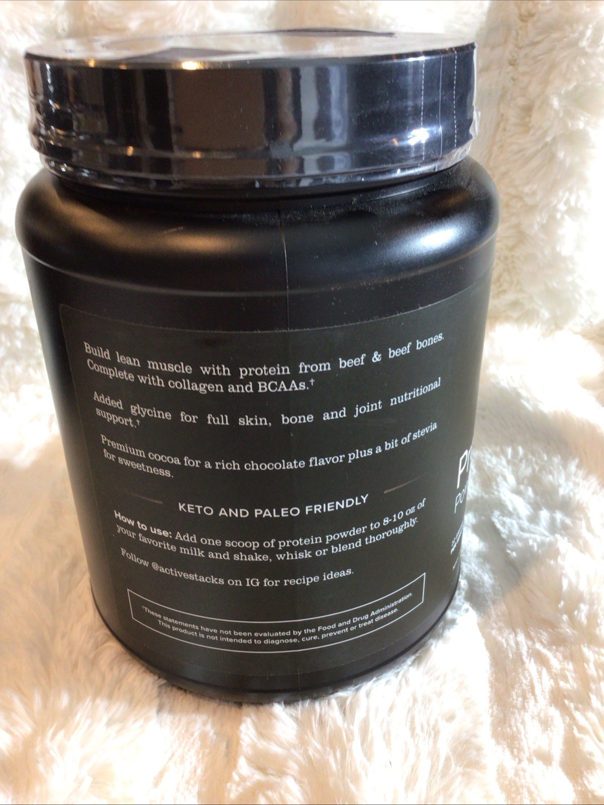Active Stacks Beef Protein Powder, Chocolate – Dairy Free, 22G Protein