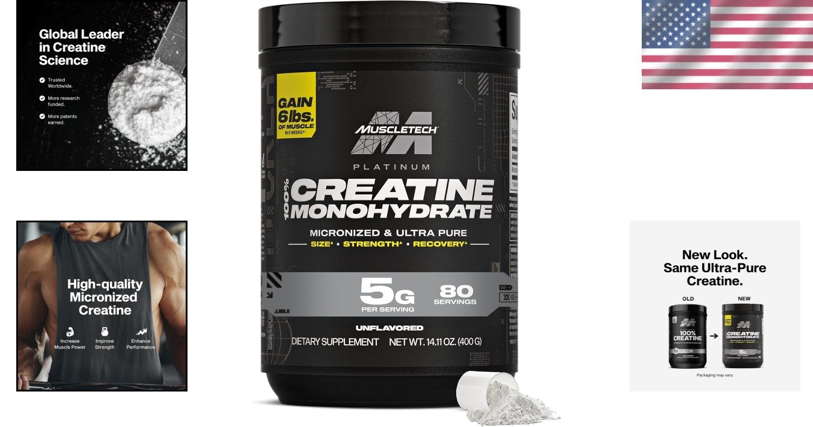 Ultra-Pure Creatine Powder for Men & Women – 80 Servings for Optimal Strength