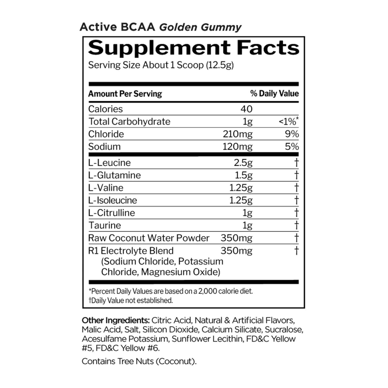 RULE 1 Train BCAAs 30 serv Golden Gummy Stim Free Intra Workout 450g