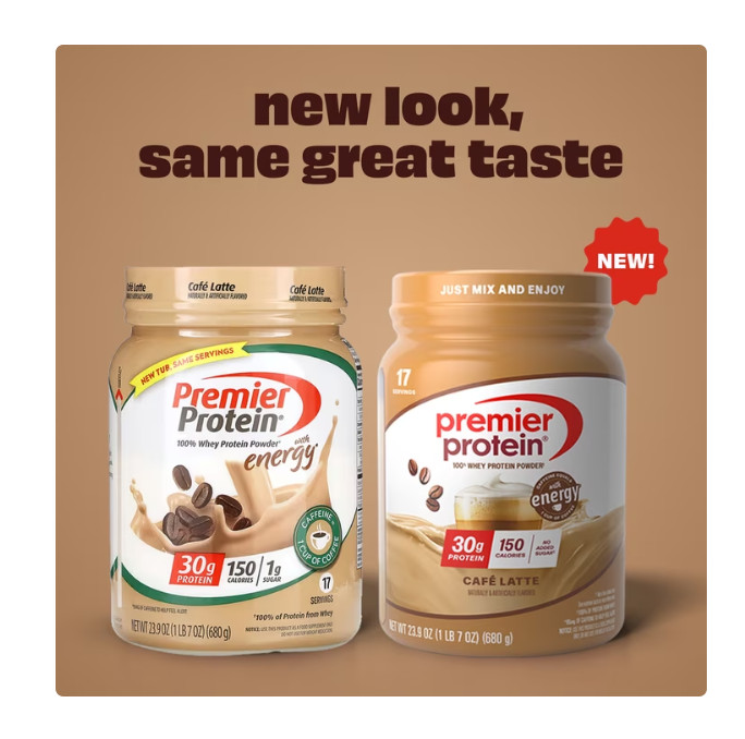 Premier Protein 100% Whey Protein Powder, Café Latte, 30g Protein, 23.9 oz, 1.5l