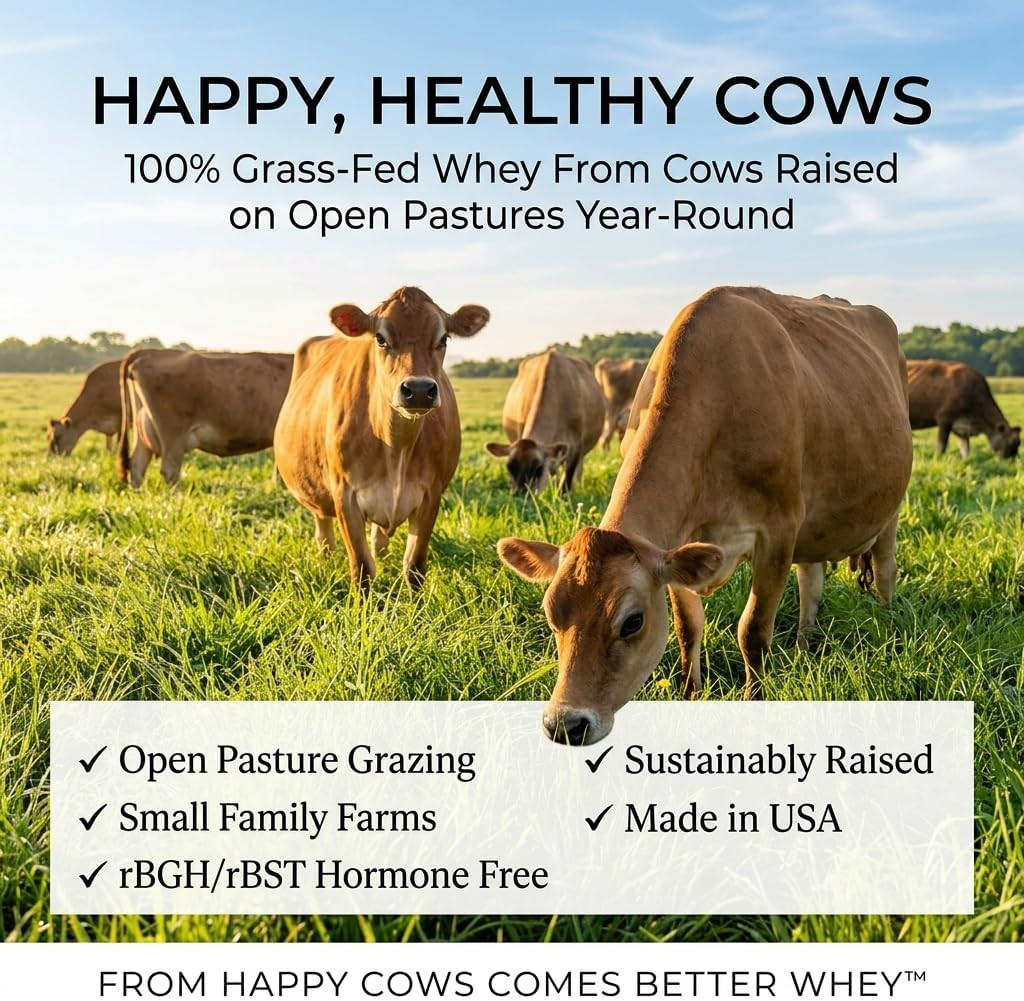 Raw Grass Fed Whey Protein Powder, Unflavored – 1 Ingredient, No Additives or Fi