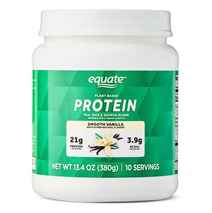 3 Pack Equate Plant-Based Protein Supplement, Smooth Vanilla, 13.4 Oz Pk