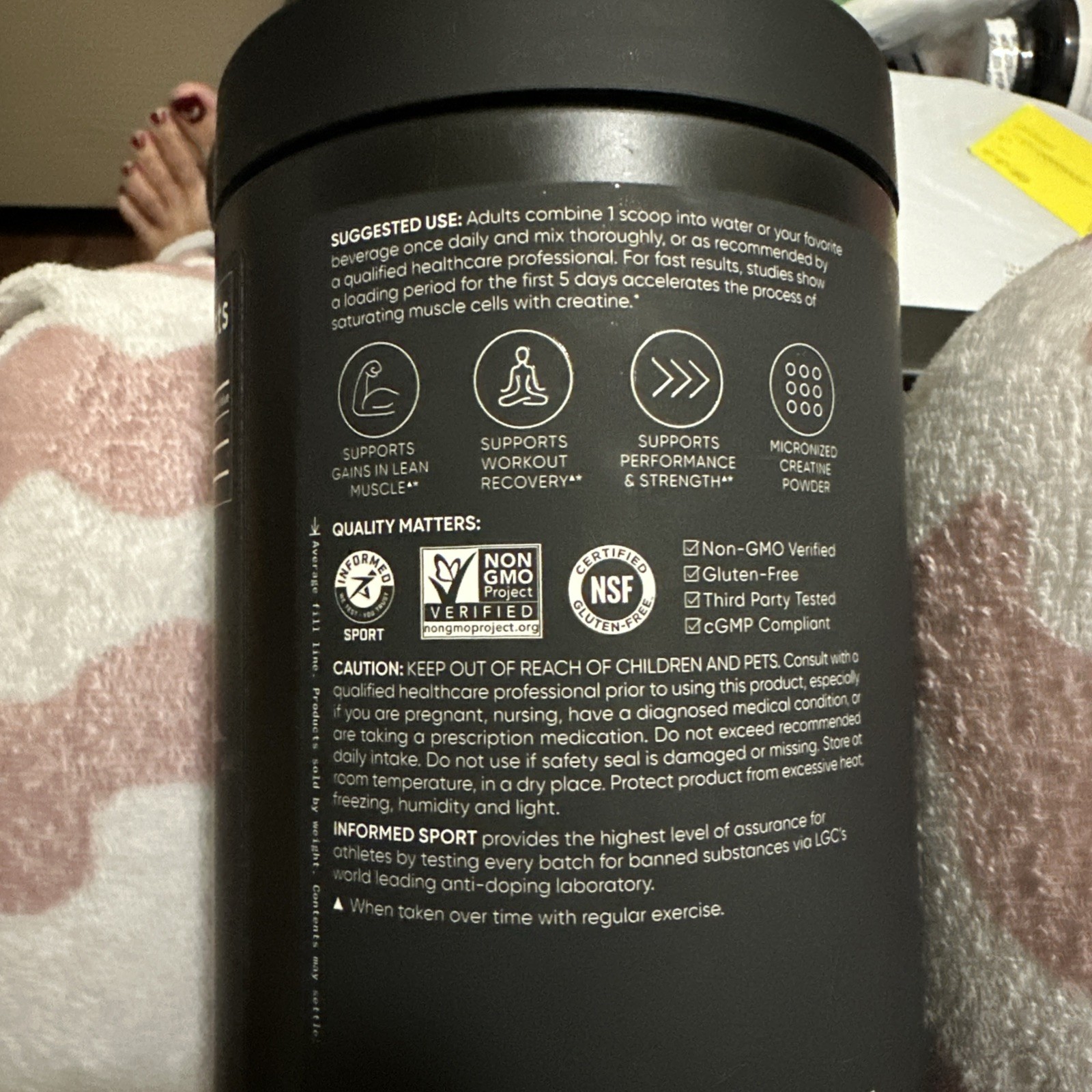 Sports Research Creatine Monohydrate Powder Unflavored 17.64oz Vegan Gluten-Free