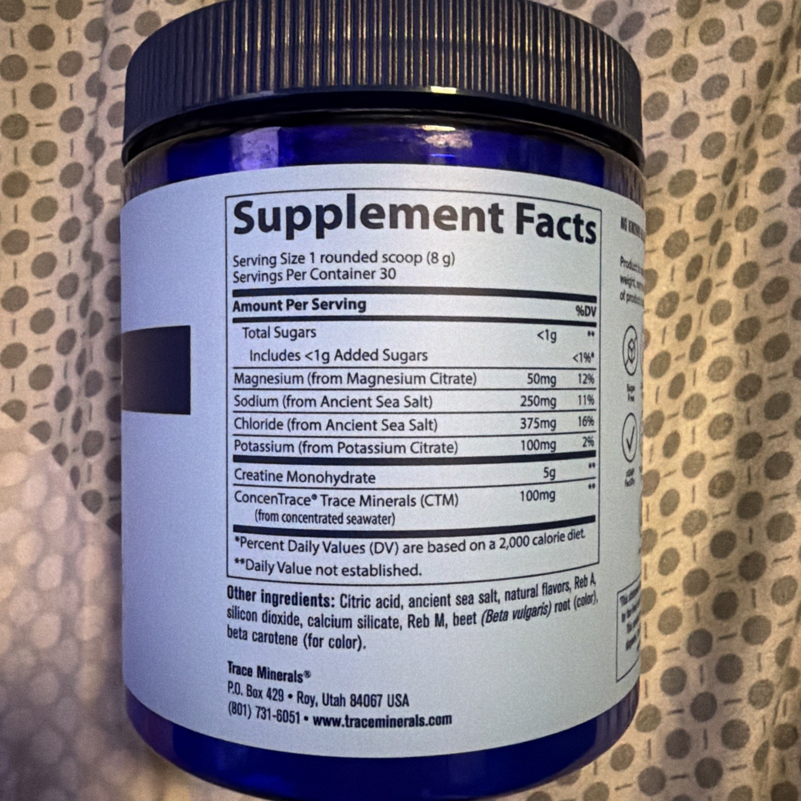 Trace Minerals Creatine + Electrolytes Powder, Hydro Pak, Orange Mango, 30 Srvg