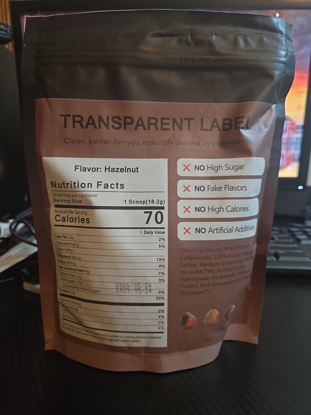 High Protein Iced Coffee, Hazelnut Flavor, 12.8oz, 10g Whey Protein, Exp: 05/29