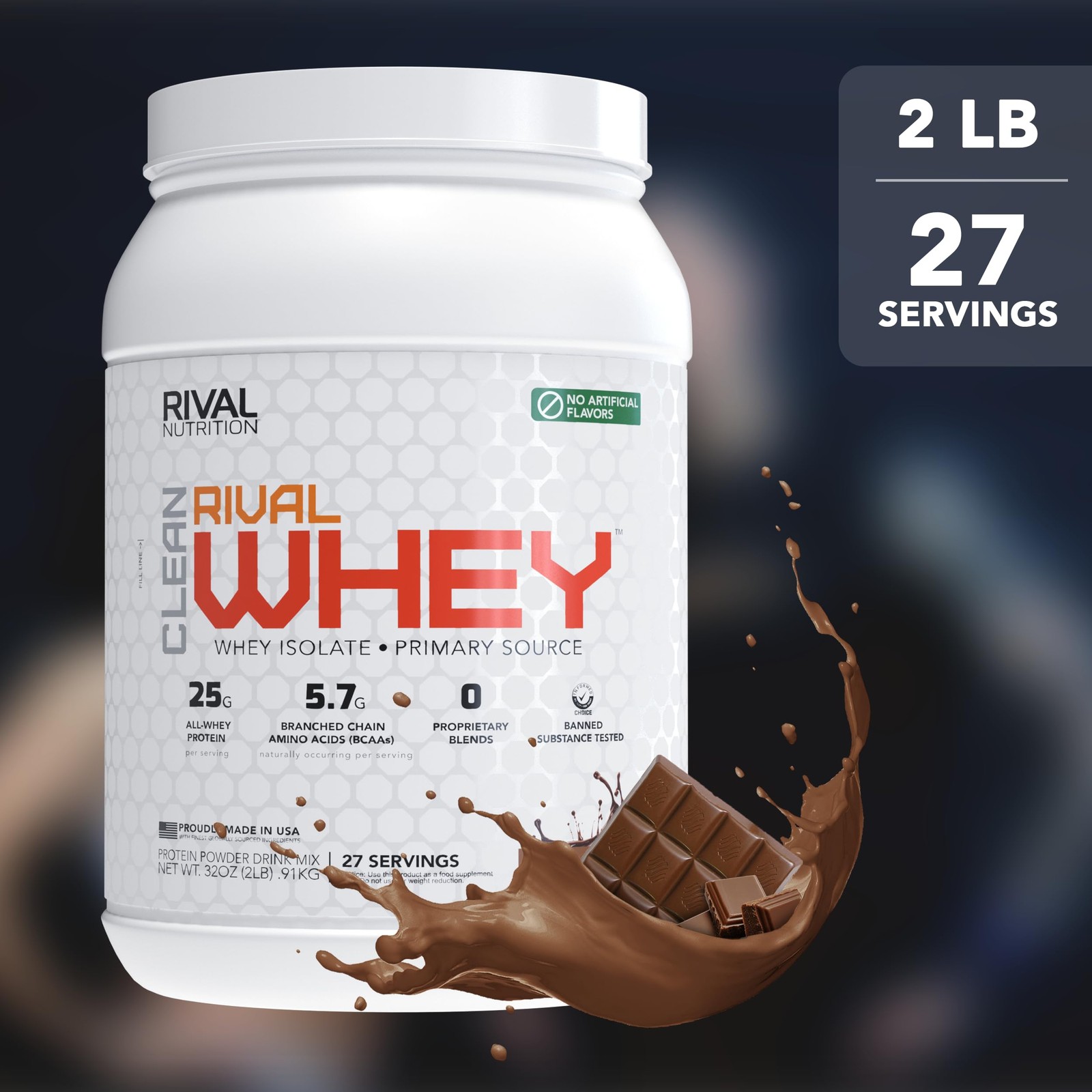 Rival Nutrition Clean Rival Whey Pure Chocolate Protein Powder I Whey Isolate