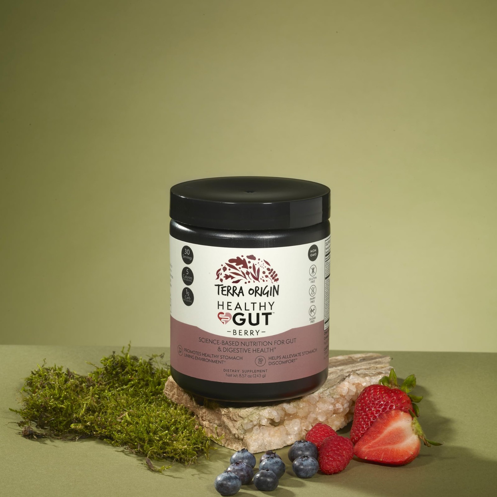 TERRA ORIGIN Healthy Gut Powder (Berry Flavor) |30-Servings with L-Glutamine,…