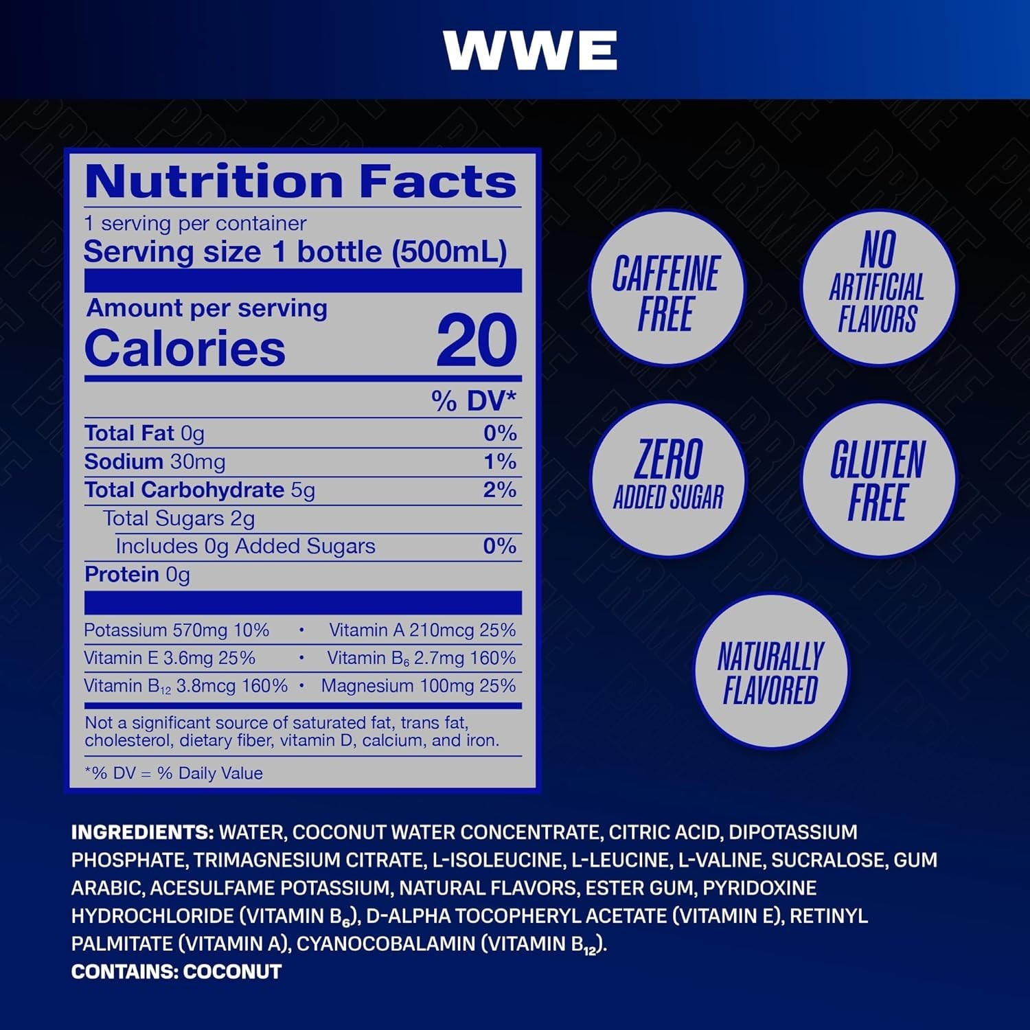 PRIME Hydration, WWE Sports Drinks 16.9 Fl Oz, 12 Pack